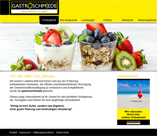 Webseite Gastroschmiede