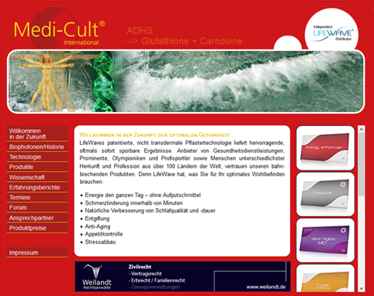 Webseite Medi-Cult International
